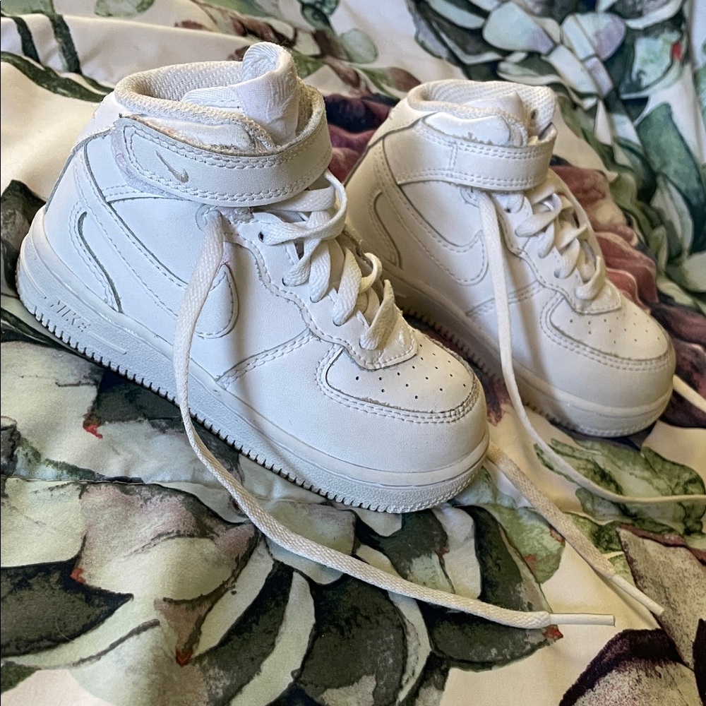 Nike Kids All-White High-Top Sneakers